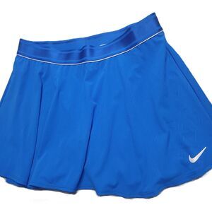 NIKE Court Dry Flouncy Skirt Womens XL Skort Dri Fit Stretch Logo Blue #939318